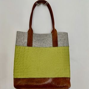 Graf and Lantz Jaunt Embossed Wool and Leather Tote